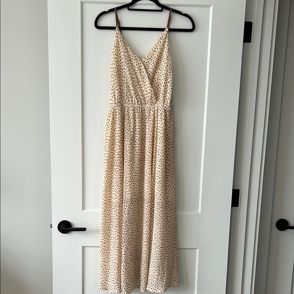 Elegant Cream Polka Dot Dress